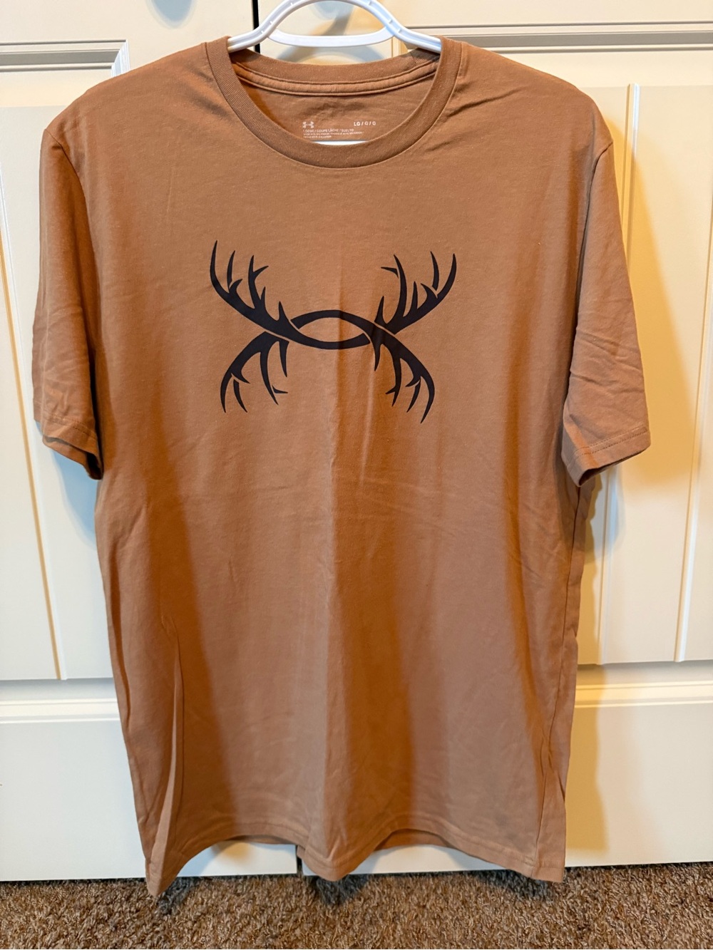 Under Armour Brown Short Sleeve Tee with Black Antler Graphic